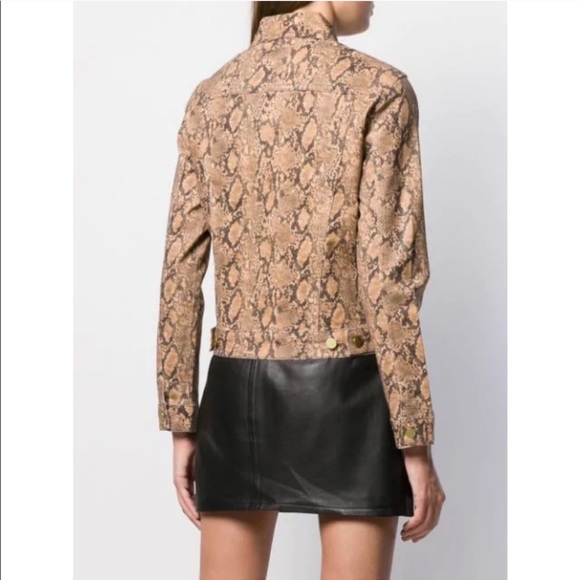 COPY - FRAME Le Vintage Python Print  Denim Jacket - Picture 5 of 9